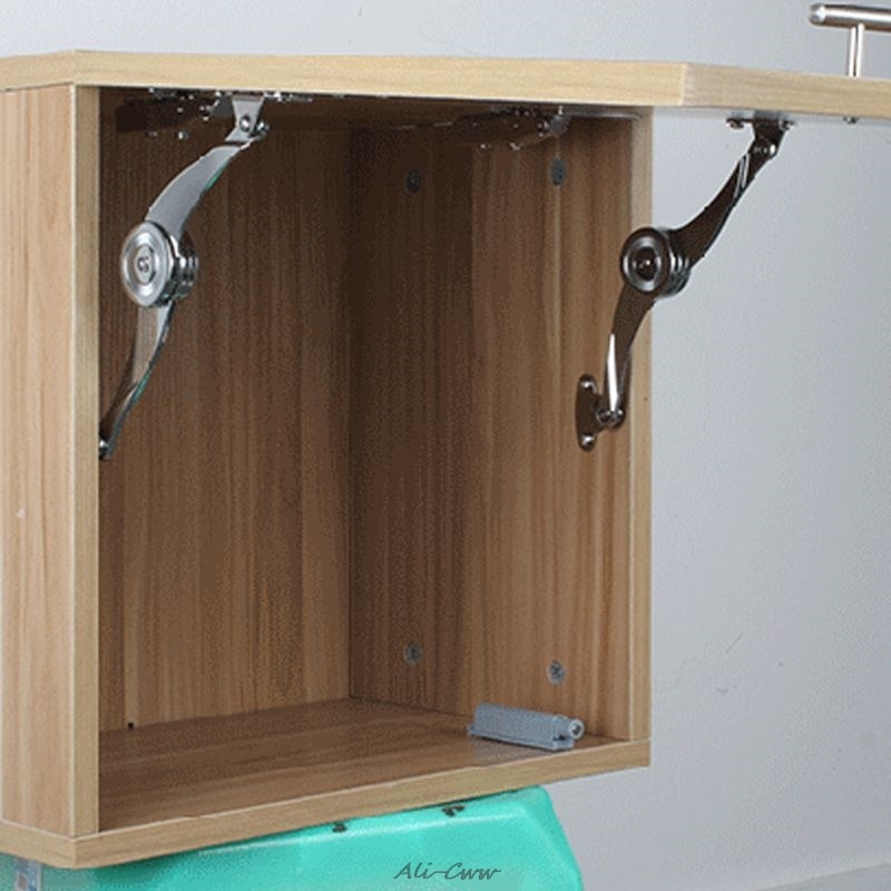 S-form hydraulisk stang justerbare dørhængsler poleret lift up flap stay support hardware til køkkenskabsmøbler