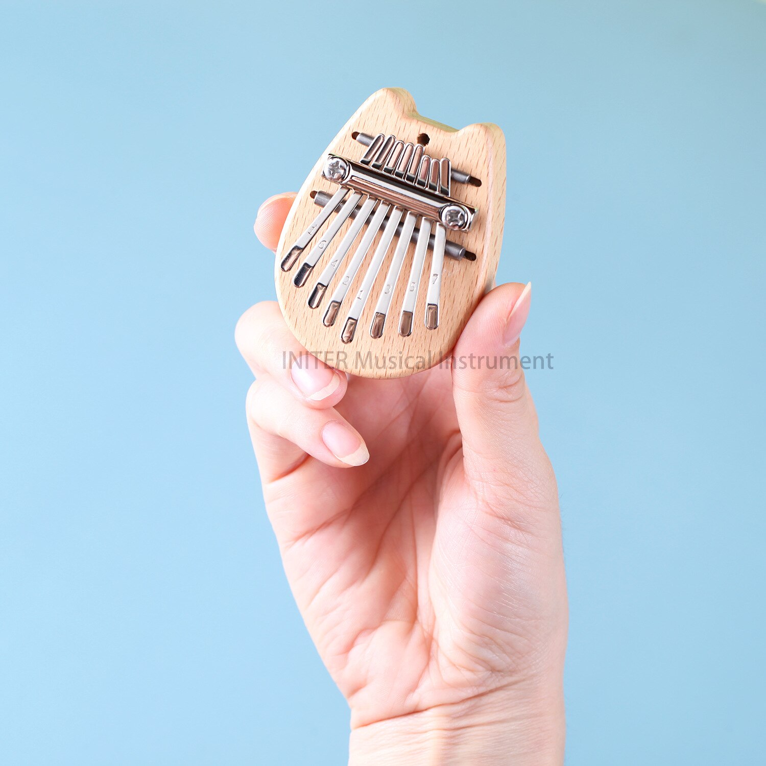8 Keys Mini Kalimba Solid Mahogany Thumb Piano 8 Keys Solid Wood Kalimba Mini Kalimba Pendant Mini Harp Christmas: B