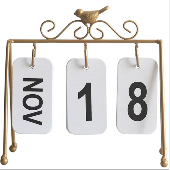 Calendario de Metal de escritorio Manual de , decoraciones para el hogar, mesa de oficina, Calendario de Pared de madera, papelería, de cumpleaños para niñas