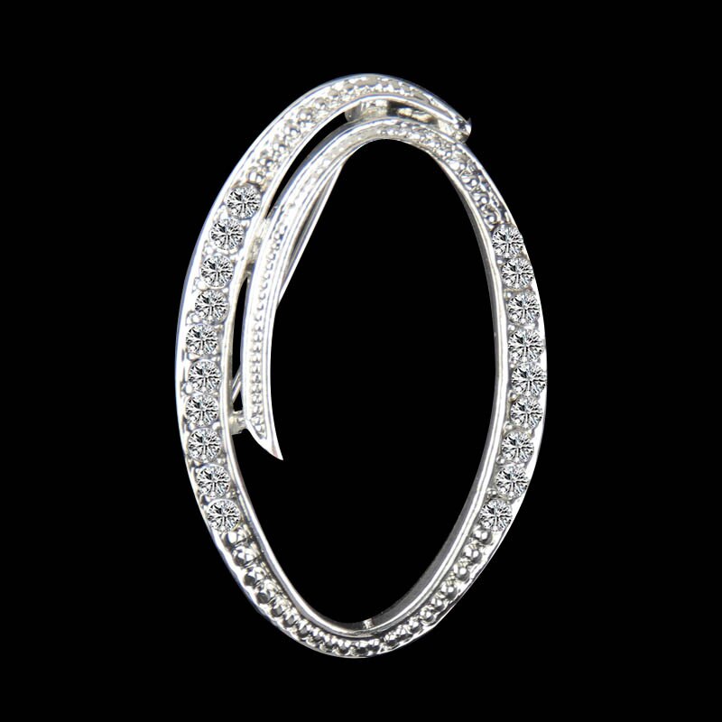 Rhinestone Crystal Broches Beginletter Broche A-S revers Spelden en Broches Clip Naam Sieraden Voor Vrouwen Mannen Wedding: O