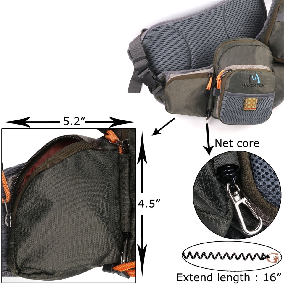 Maximumcatch Portable Multi-Purpose Fly Fishing Sling Pack Fishing Tackle Bag Fishing Sling Bag