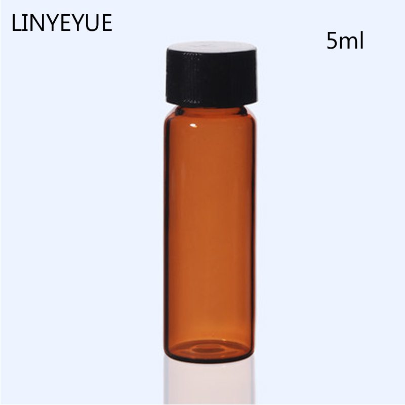 5ml prøveflaske æterisk olie hætteglas pe indre pad skruehætte glas reagensglas kemi laboratorieflaske 10 stykker / pakke