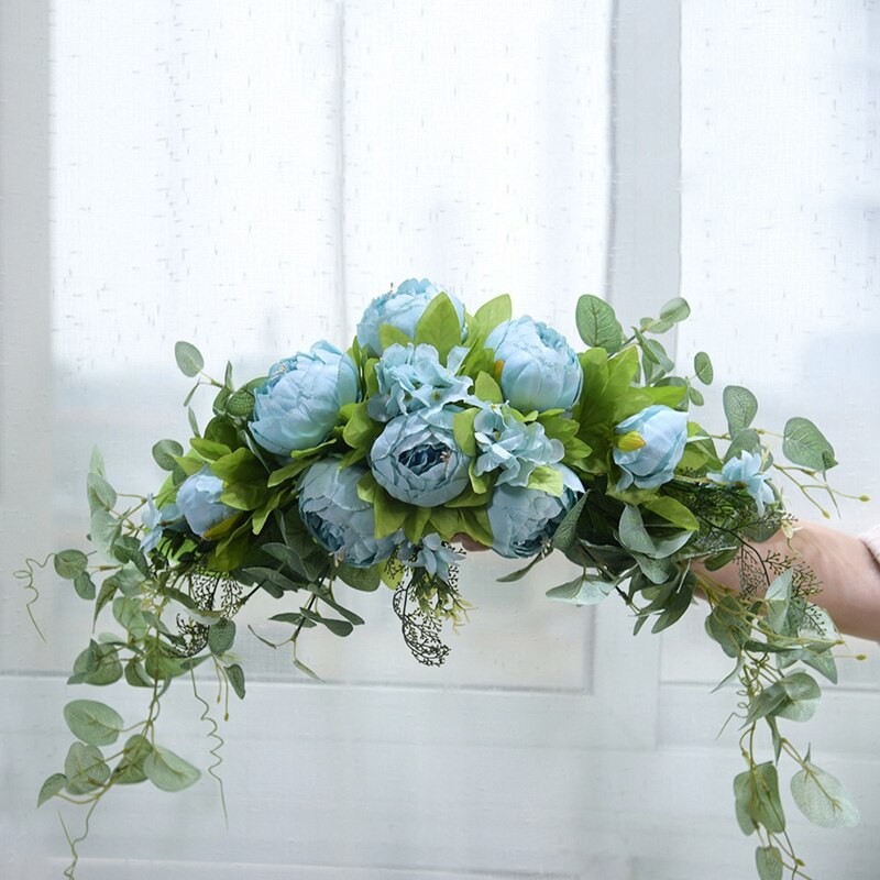 Artificial Peony Wedding Wreath Arch Arrangement Lintel Hanging Wreath Wall Decoration Home Decoration Party Supplies