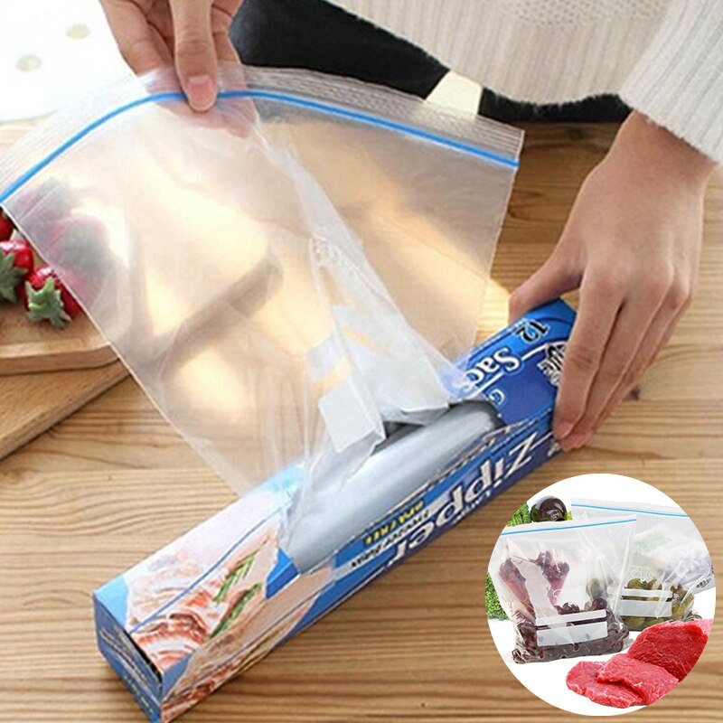 48PCS Reusable Fresh Zipper Bag Freezing Heating Food Saran Wrap Storage Bag Versatile Vacuum Sealed Bag Kitchen Accessories: Default Title