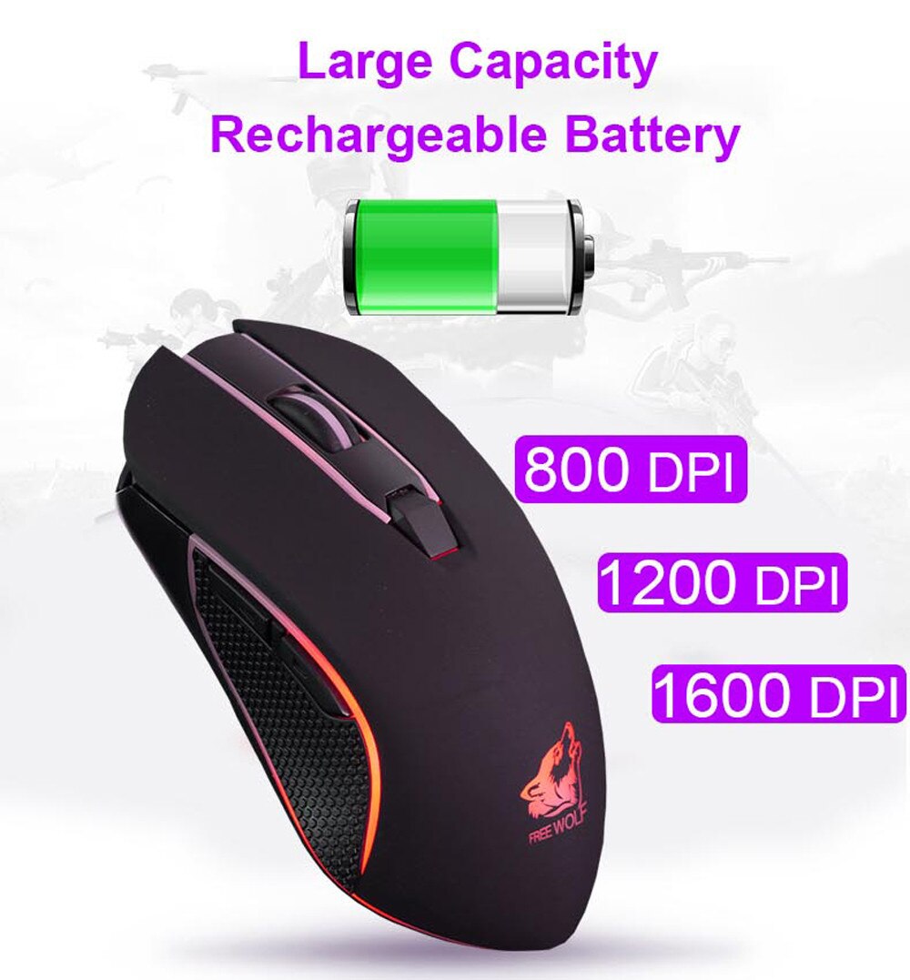 Rechargeable X9 Wireless Silent LED Backlit USB Optical Ergonomic Gaming Mouse Compact Measurable Weight Slim