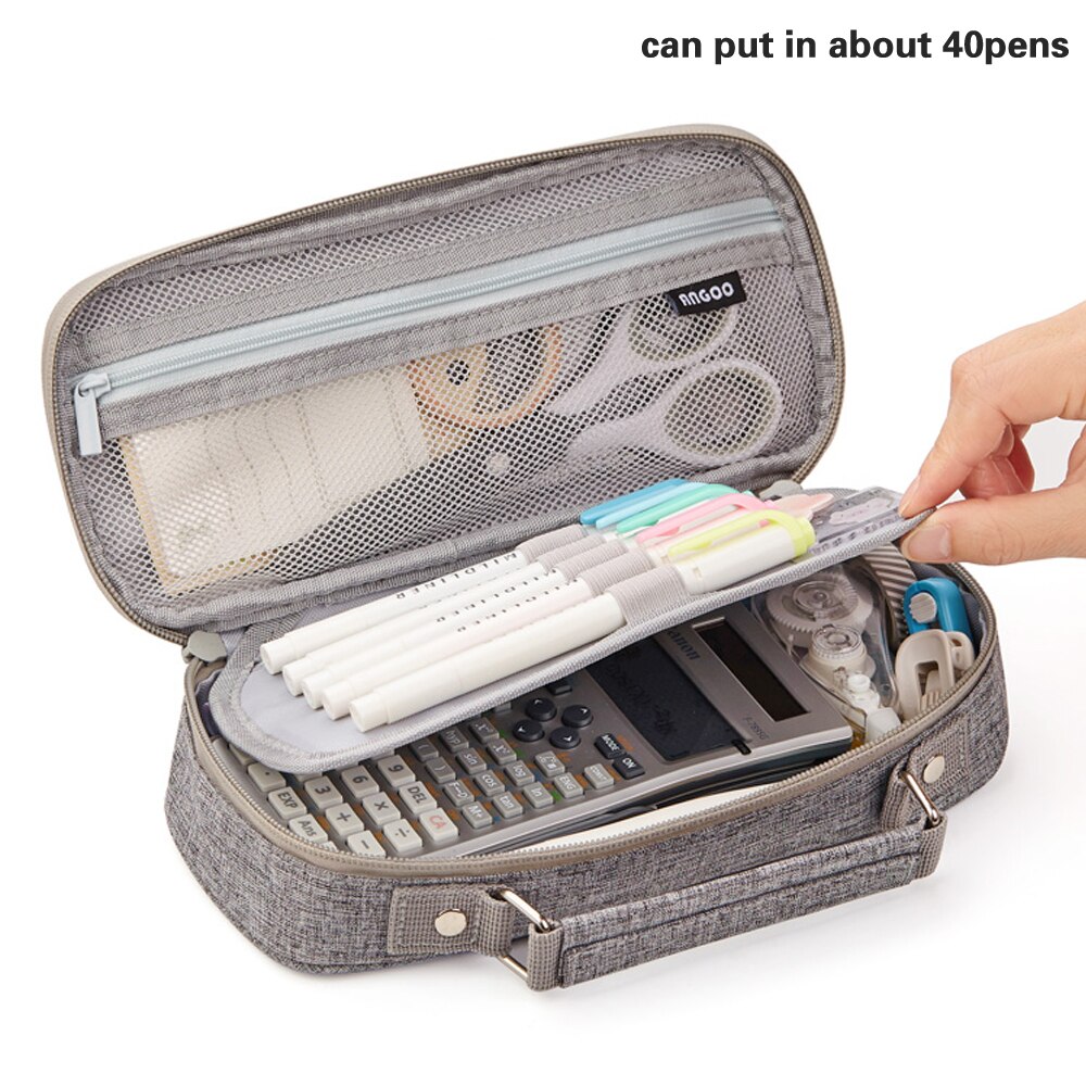 Kawaii Pencil Case Canvas Portable Pencil Pouch School Big Pencil Box Estuche Escolar Pencilcase Pens Bag Cute Stationery