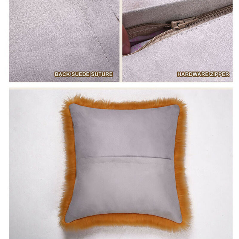 Faux Fur Fluffy Pluche Zachte Sofa Sierkussen Cover Kussen Case Solid Home Decor Woonkamer Slaapkamer