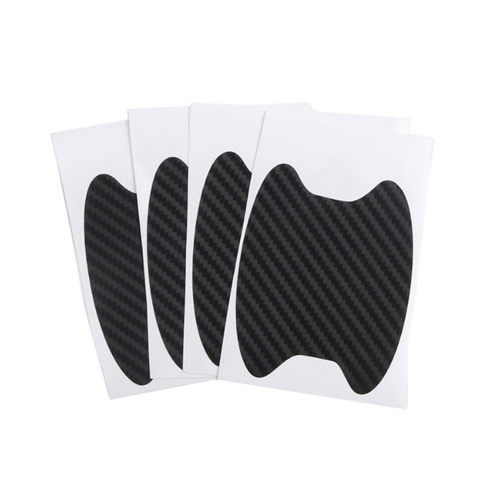 4 Stuks Handvat Anti Kras Stickers Universal Carbon Fiber Auto Deur Handvat Film Auto Stickers Goederen Accessoires: Black