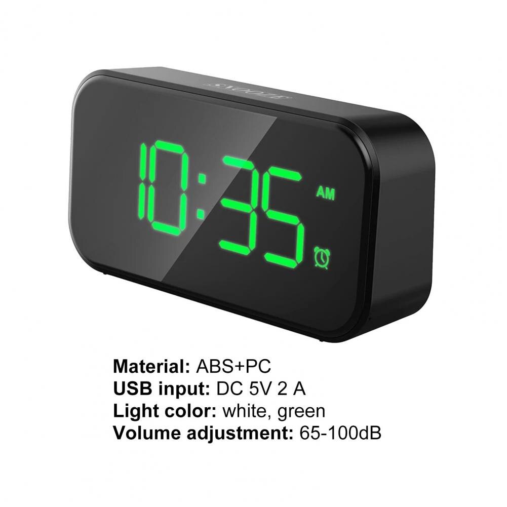 1 Set Multifunctional LED Alarm Clock No Radiation ABS 5 Inch 12H/24H Time Mode Digital Adjustable Brightness Clock Daily Use