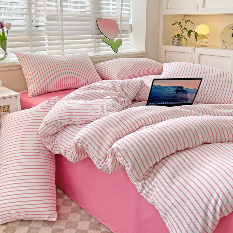 Ins Bedding Set with Pillowcase bed sheet Single Full Size Bed Linen Duvet Cover Set Queen/King Double Comforter Cover