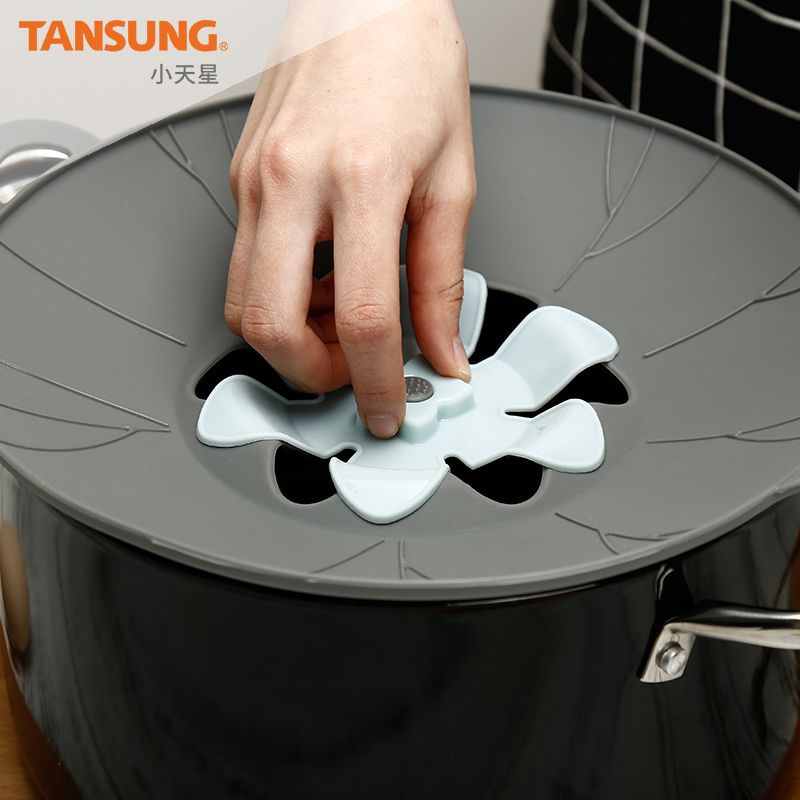 Silicone anti overflow pot cover, silicone fresh-keeping cover, rotatable pot cover, Kitchen Utensils Multi-Functional