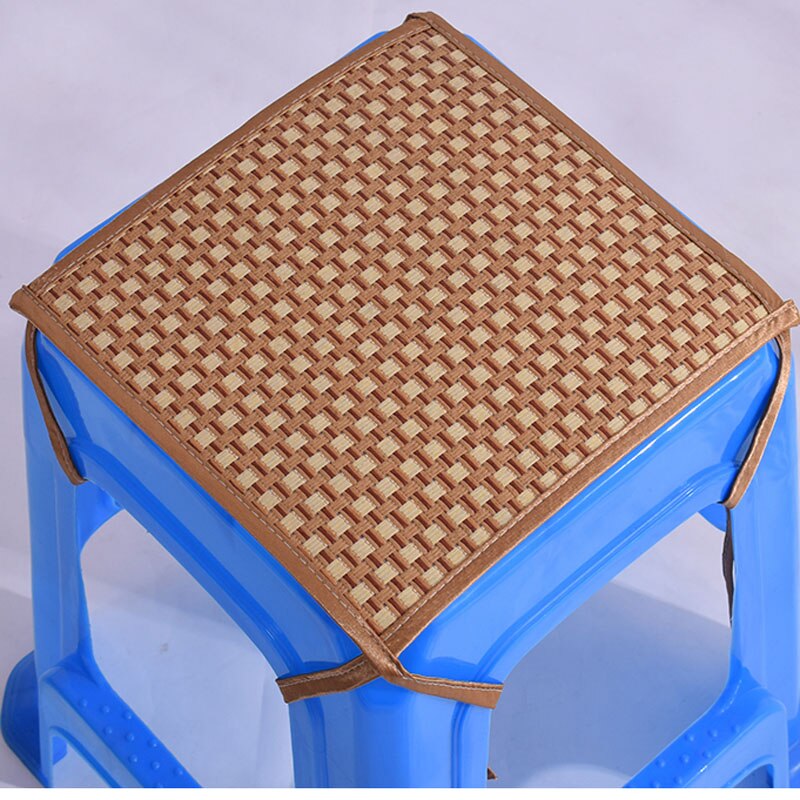 Esterilla cuadrada de ratán para niños, cojín fresco de verano, taburete para guardería, almohadillas para asiento, antideslizantes, transpirables, para casa, oficina, silla de comedor, antisuciedad C: tengxibaigezi / 30x30cm