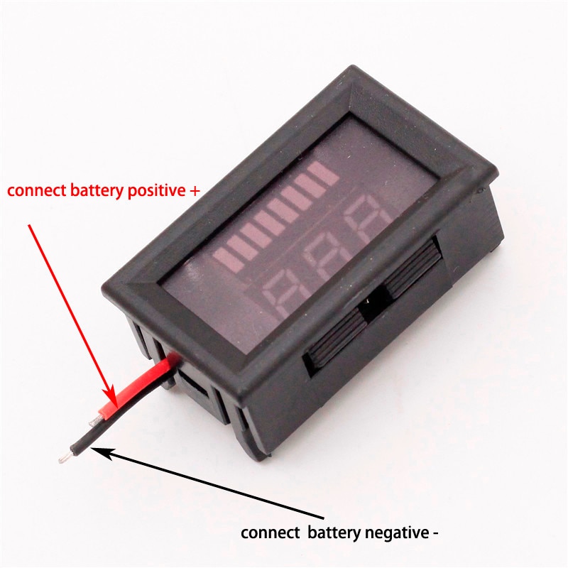 Indicador de nivel de carga de batería de plomo y ácido, 12V, medidor de capacidad de batería de litio, voltímetro LED, pantalla Dual