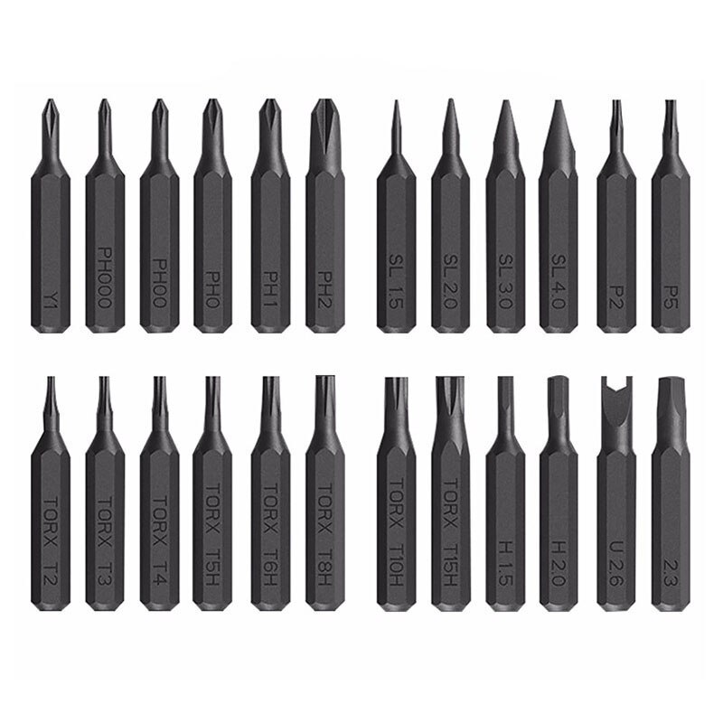 24 in 1 Fine Repair Screwdriver Set Aluminum Alloy Housing Precision Magnetic Screwdriver Set Mobile Phone Computer Maintenance