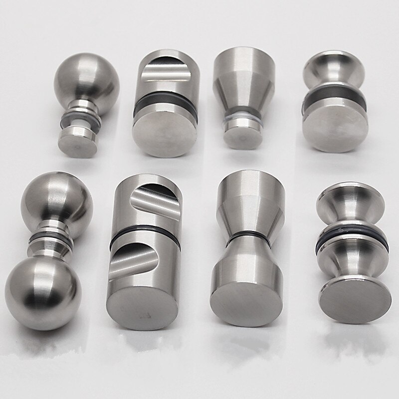 1pcs Stainless steel glass door handle solid single hole Bathroom Shower door knob drawer pulls furniture Hardware