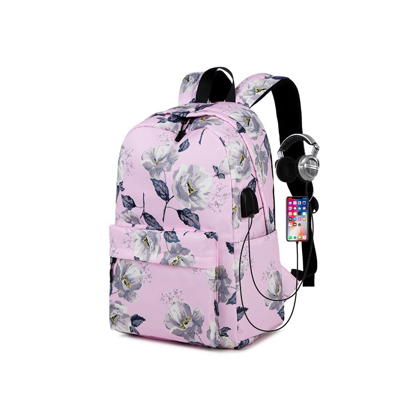 Canvas School backpack Set Lightweight Teen Girls Women Kids School Bags College Bookbag Fits 14 Inch Laptop Bag: Pink Backpack