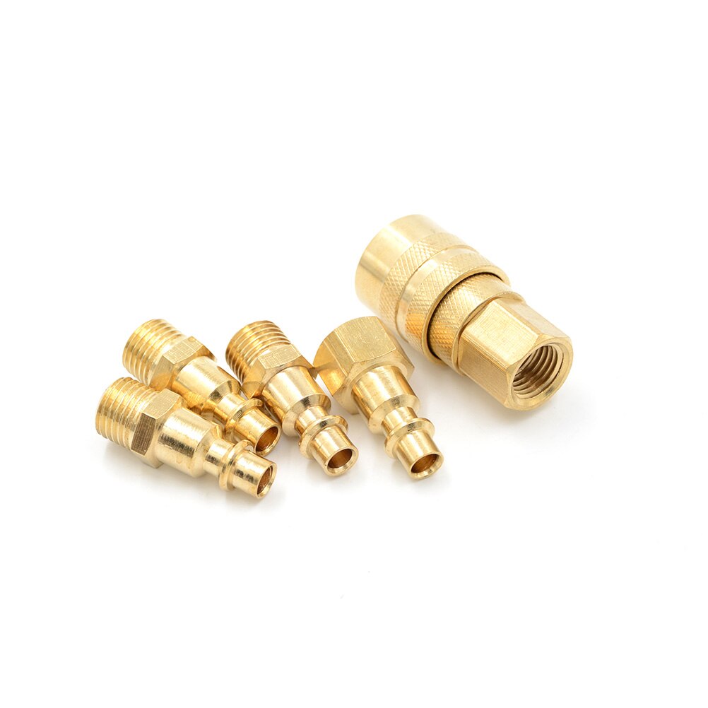 5Pcs/set Solid Air Hose Connector Fittings Quick Coupler set 1/4" NPT Tools Quick Coupler set