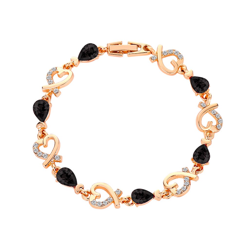 OTOKY Neue Frauen Strass Kristall Armbinde Armreif Liebe Valentinstag Hochzeit Braut frauen Schmuck Weihnachten: schwarz