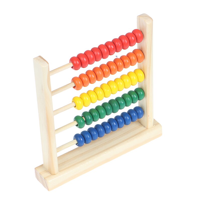 1Pc Educatief Speelgoed Mini Houten Telraam Kinderen Early Math Leren Speelgoed Getallen Tellen Berekenen Kralen Abacus 15.5*15cm