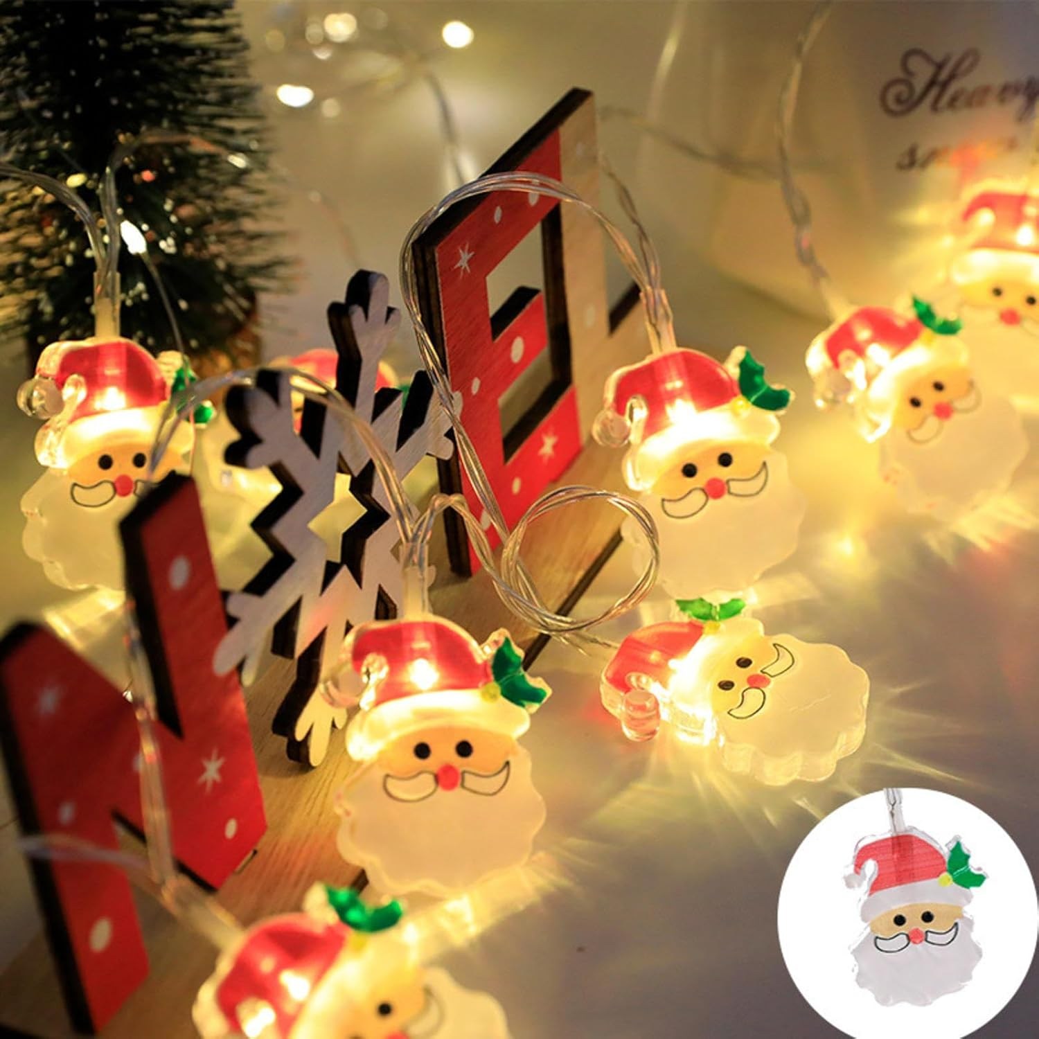 1pc luci natalizie per albero di Natale, pupazzo di neve e Babbo Natale lucine a portato per la casa alberi di Natale decorazioni per interni di nozze: variabile / 80 W
