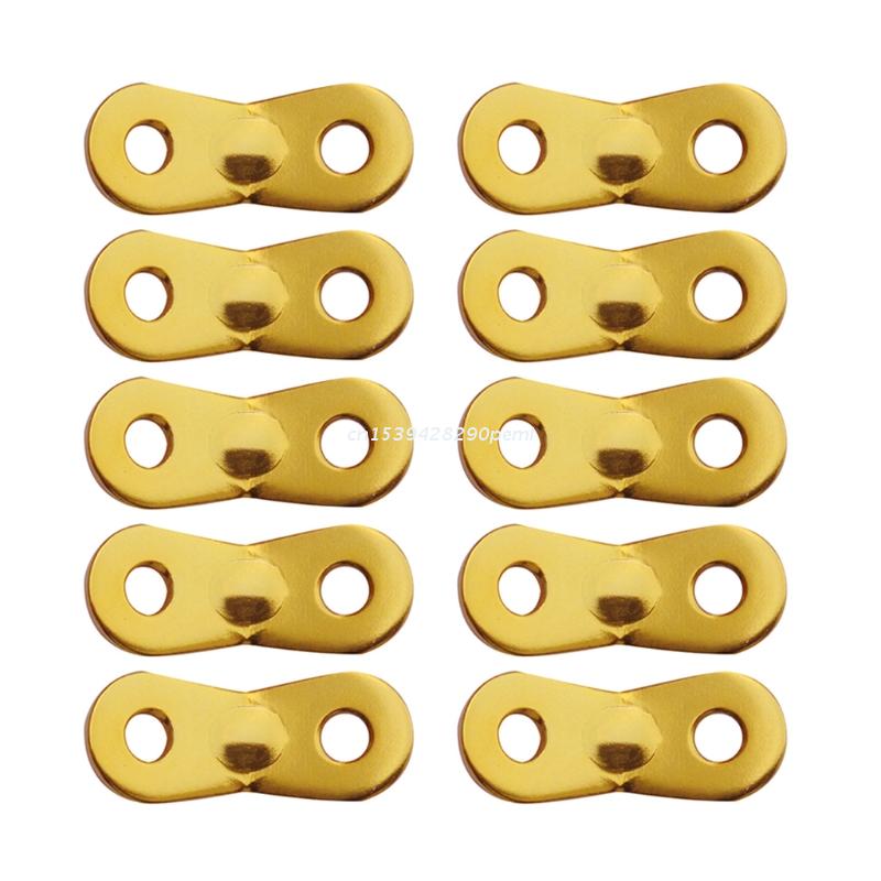 10 Stuks Aluminium Tent Touw Spanners Camping Antislip Koordvergrendeling Gespen Dual Gaten Wind Touw Pinda Stopper: Golden