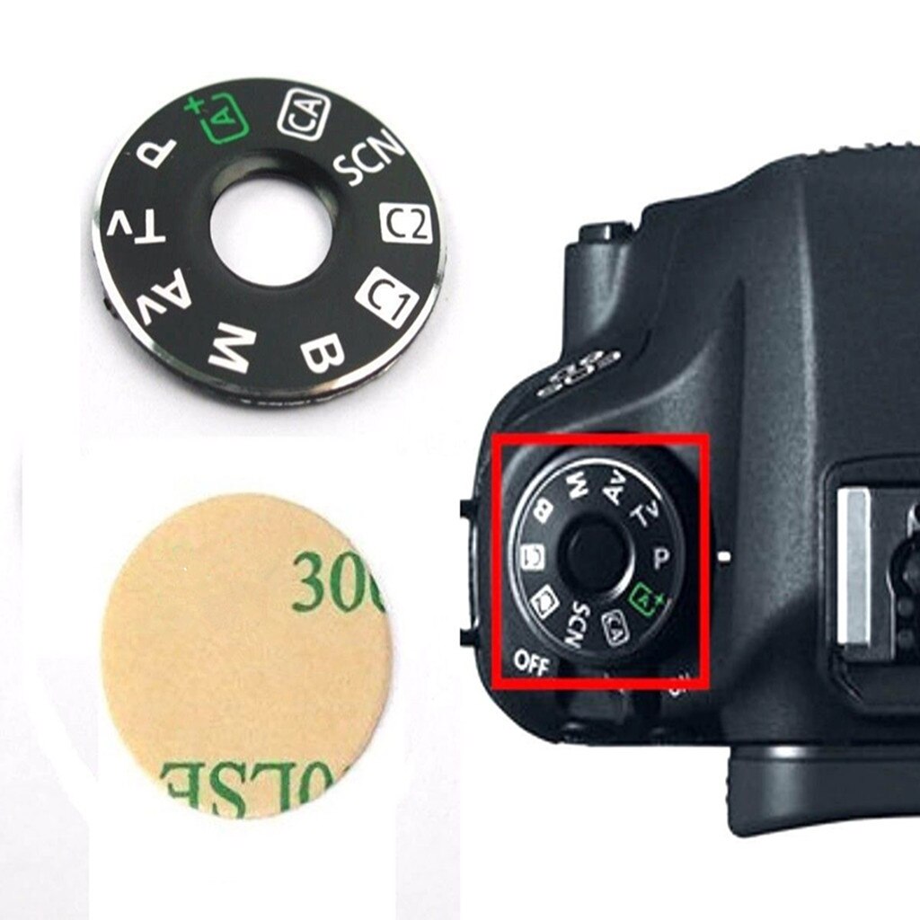 1 kpl yläkannen toimintovalintalevy, käyttöliittymän kansipainike canon eosille 6d digitaalikameran korjausosaa + teippi