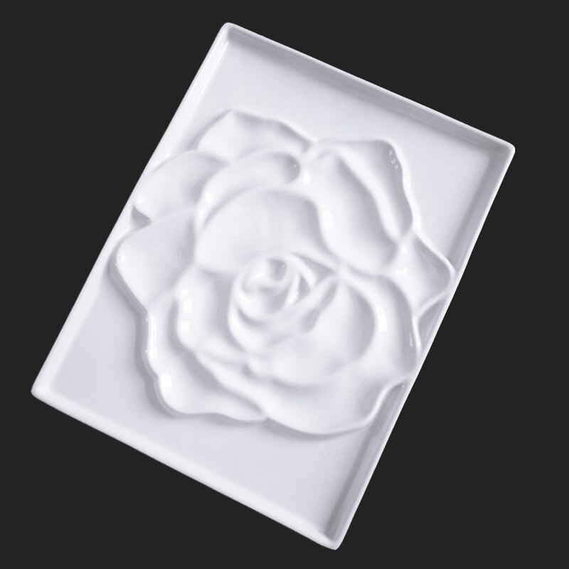 Keramisk krusningspalett benporselen blomstertype malingsplate rose blomsterformet håndmalt akvarell gouache malingsplate