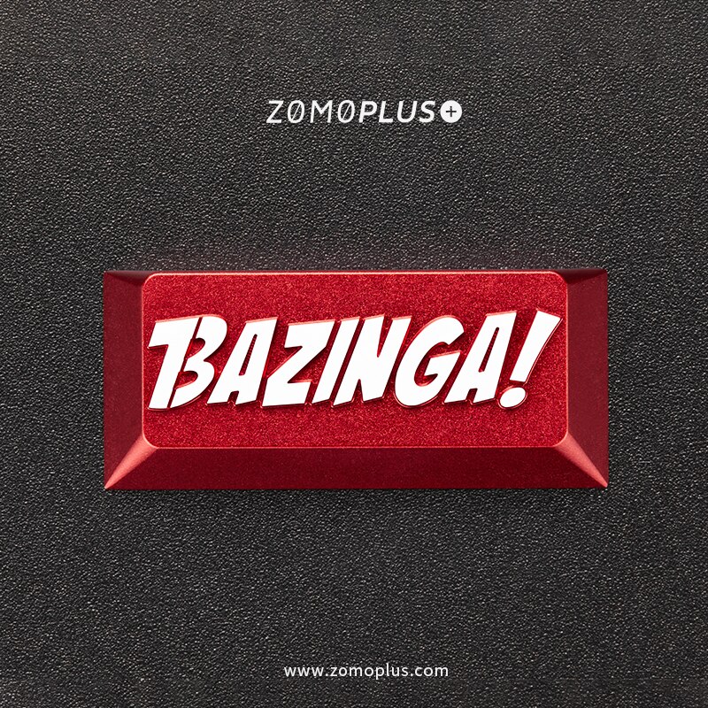 zomo Bazinga Artisan Keycap CNC anodized aluminum Compatible Cherry MX switch backspace or Enter red silver colorway: Default Title