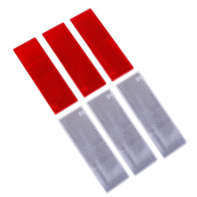 2Pcs Plastic Rectangular Stick-on Car Reflector Reflective Sticker Safety Sign