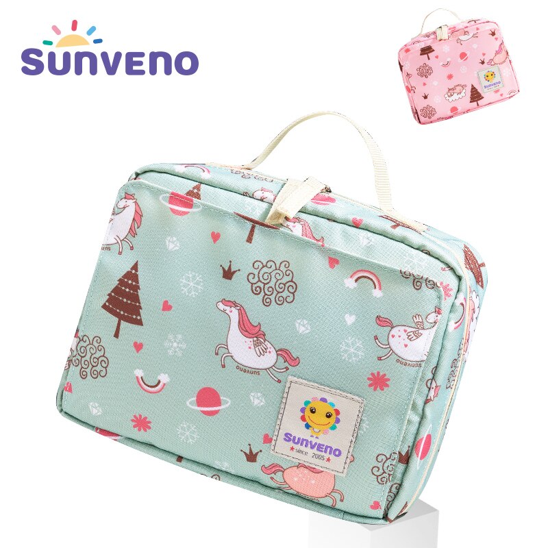 Sunveno Baby Diaper Bags Maternity Bag for Disposable Reusable Cosmetic Bag Wet Dry Diaper Bag Handle Wetbags Makeup Bags