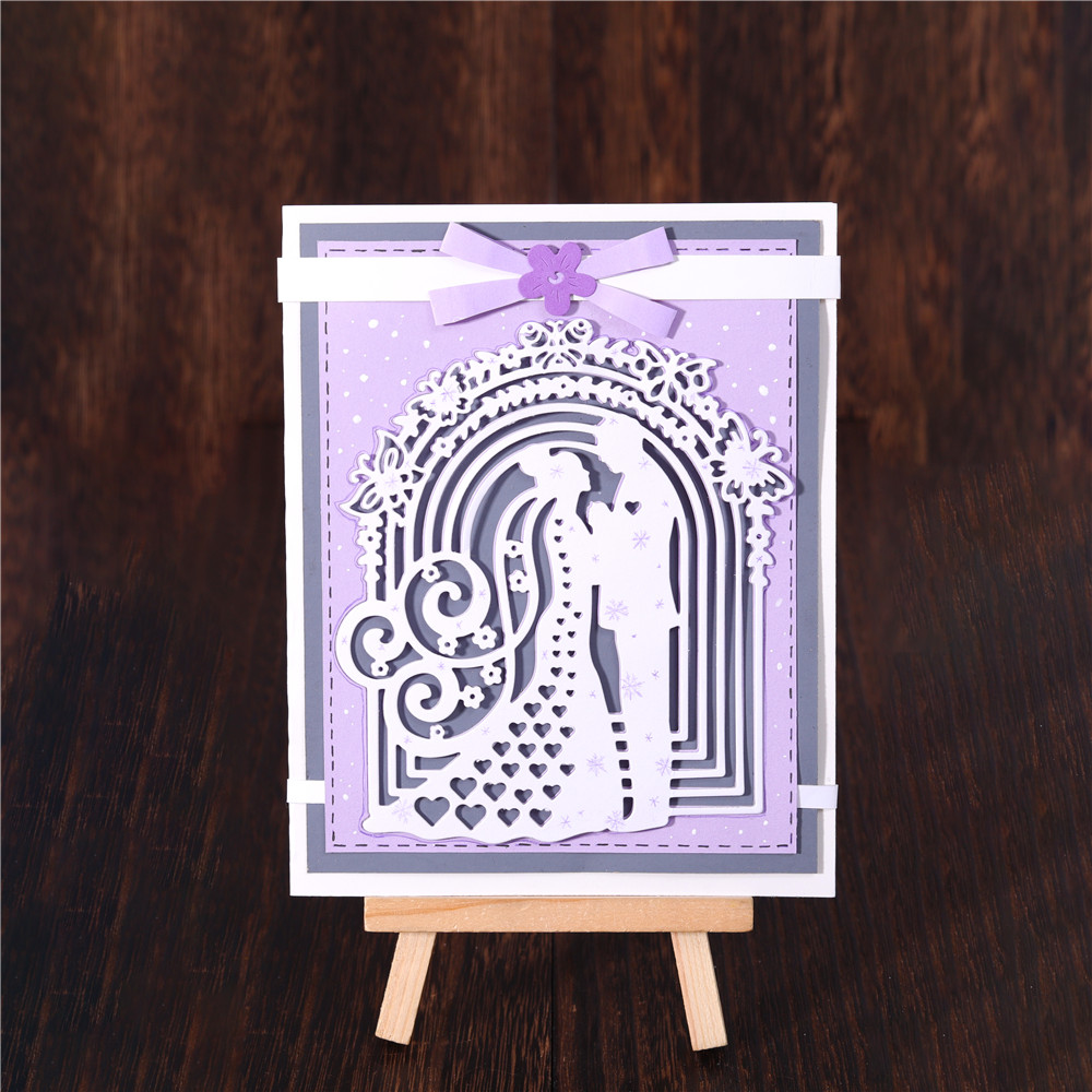 Naifumodo Wedding Couple Metal Cutting Dies Love Dies Scrapbooking Making Wedding Invitation Decorative Embossing Crafts Stencil