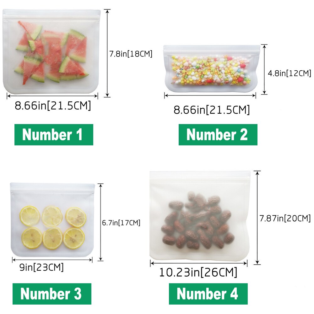 5-12 szt. Świeże torby robić przechowywania matowe pojemnik silikonowy na żywnosć worek szczelny szczyt owoce na przekąnarty pojemniki na domowy lodówka