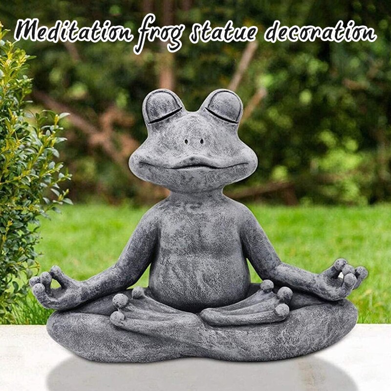 Meditera groda staty atlantic ebros feng shui vastu buddha yoga groda skulptur för hem eller kontor sci 88: Default Title