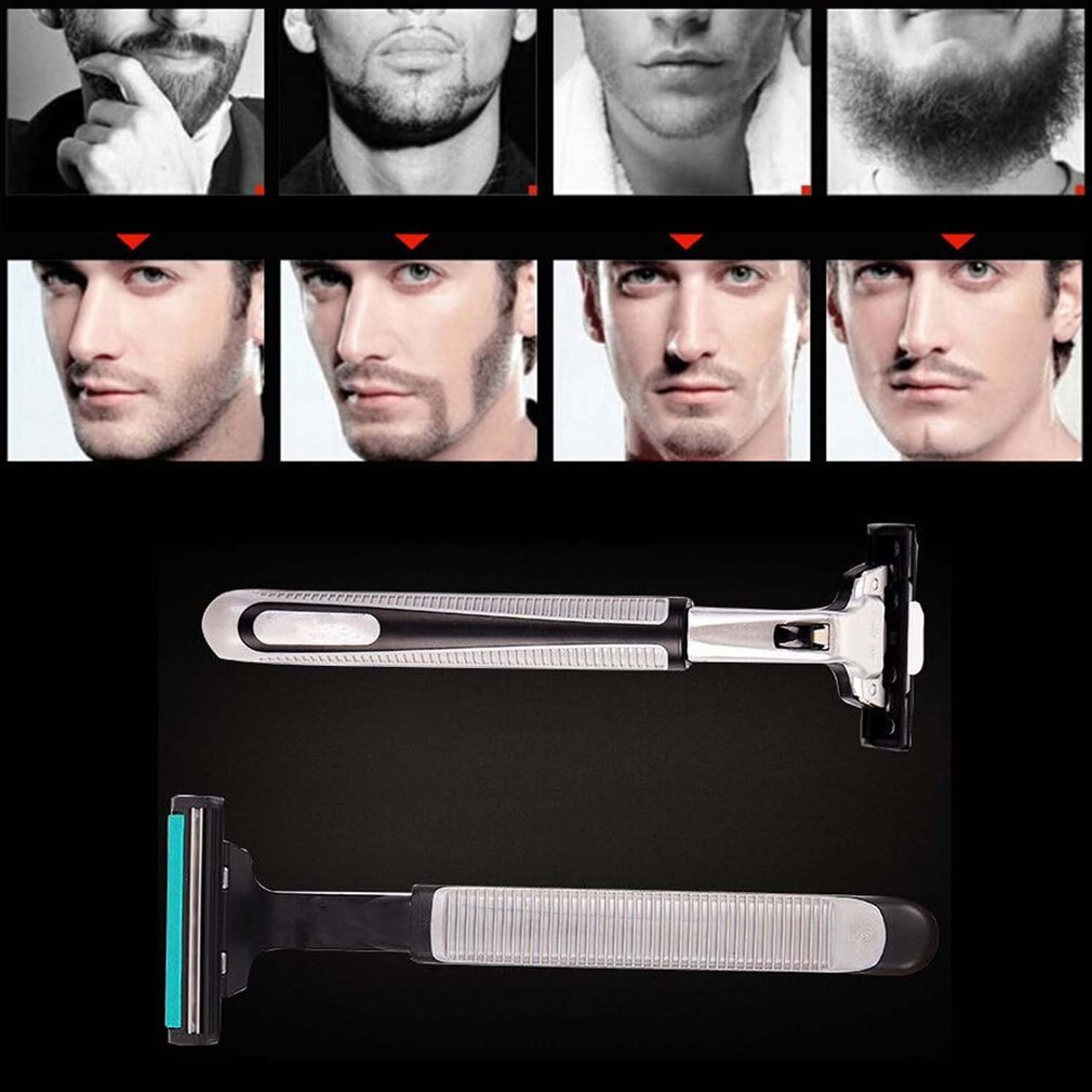 1 håndtak 30 stk dobbeltlags barbering til menn barberblader manuelle barberblader til menn til standard barberblad til barbering