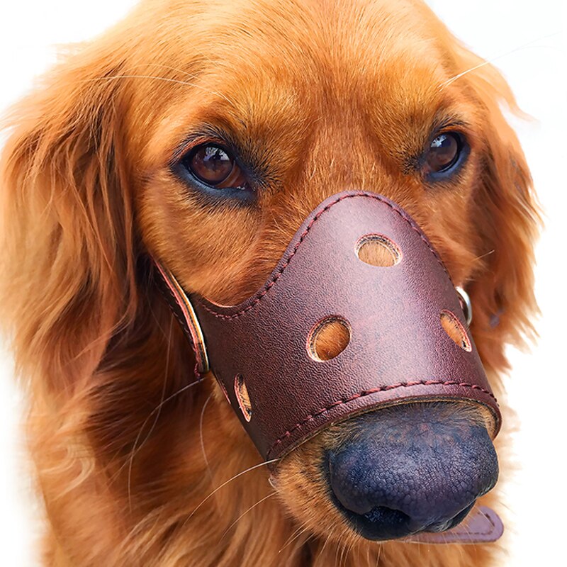 Verstelbare Ademend Masker Pu Leer Hond Muilkorf Anti Bark Bite Chew Veiligheid Voor Kleine Grote Honden Mond Zachte Training e11443