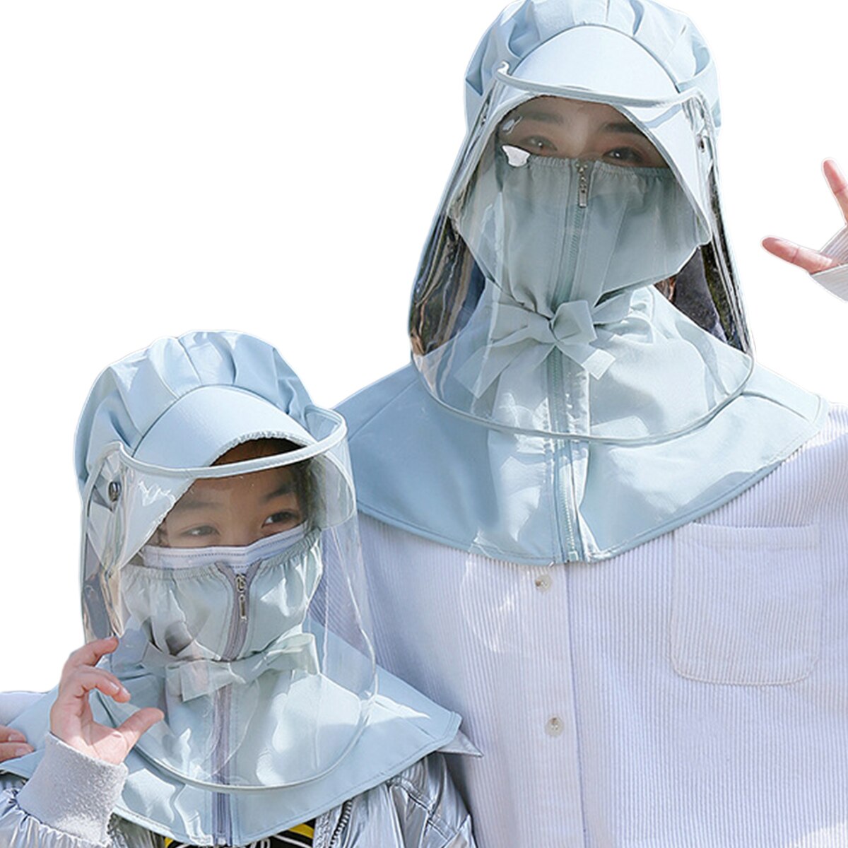 Safety Full Face Protective Cap Anti-Fog Face Shield Hat Outdoor Splash-Proof Face Shield Detachable Hats: Gray / For Kids