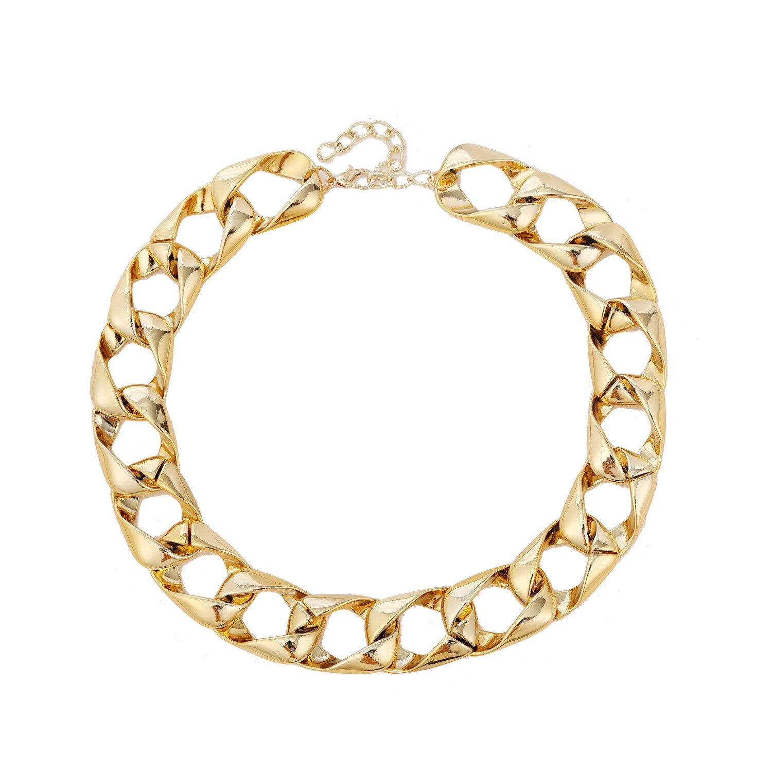 Punk Hip Hop Goldene Metall Halsband Halskette für Frauen Aussage Halsketten Gothic Kubanischen Chunky Kette Charme Halskette: D