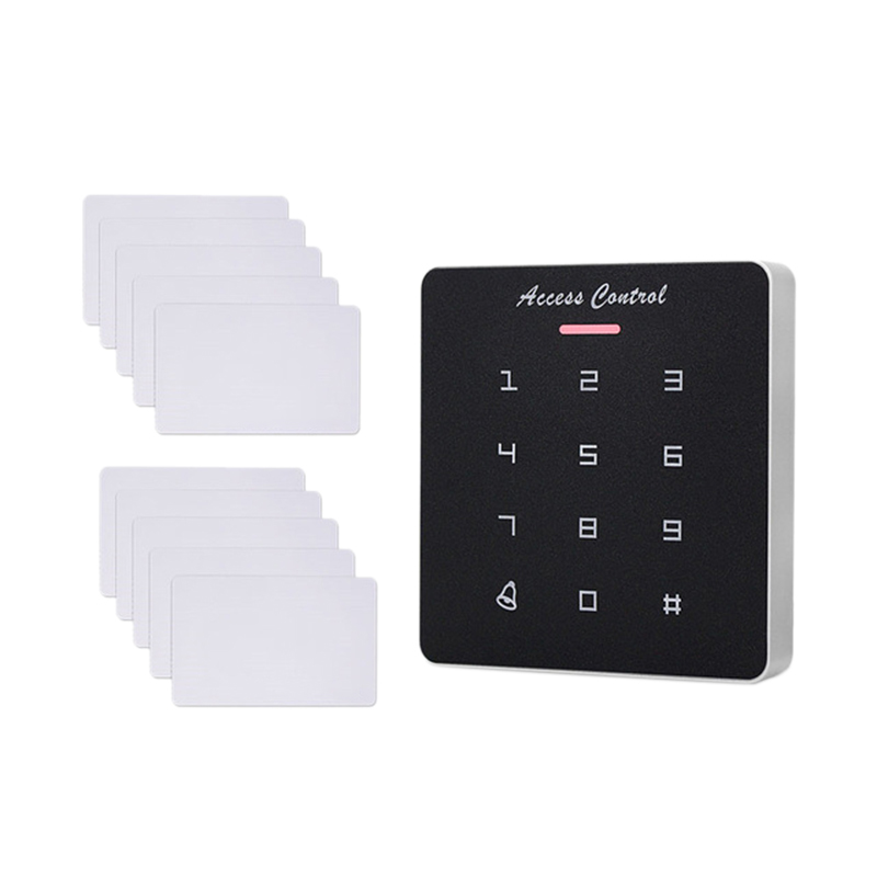 -DC12V Electronic Access Control Keypad RFID Card Reader Access Controller with Door Bell Backlight for Door Security Lock Sy: Default Title
