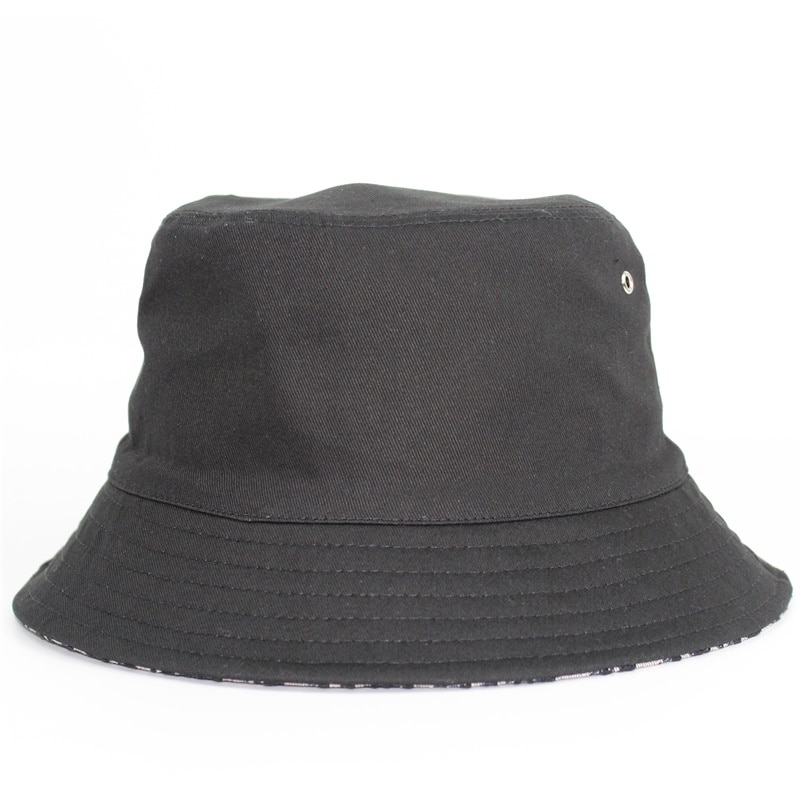 Omkeerbare katoenen zonnehoed met logoprint voor heren en dames, unisex, vintage visserszonnepet