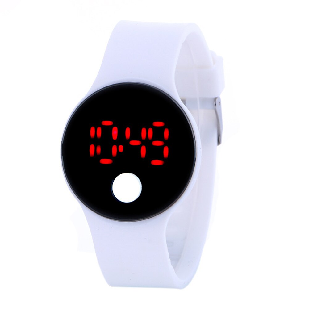Digital ur til børn ledet display digitalt ur drenge piger silikone rem sport digital armbåndsure børn armbåndsur: Hvid