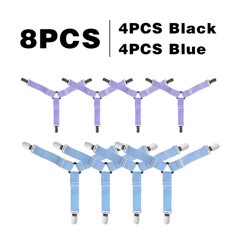 4 sztuk/zestaw łóżko sypialniane arkusz klip materac łączniki przydatne elastyczna osłona koce chwytaki uchwyt mocowania antypoślizgowy pas DIY: 4blue4purple