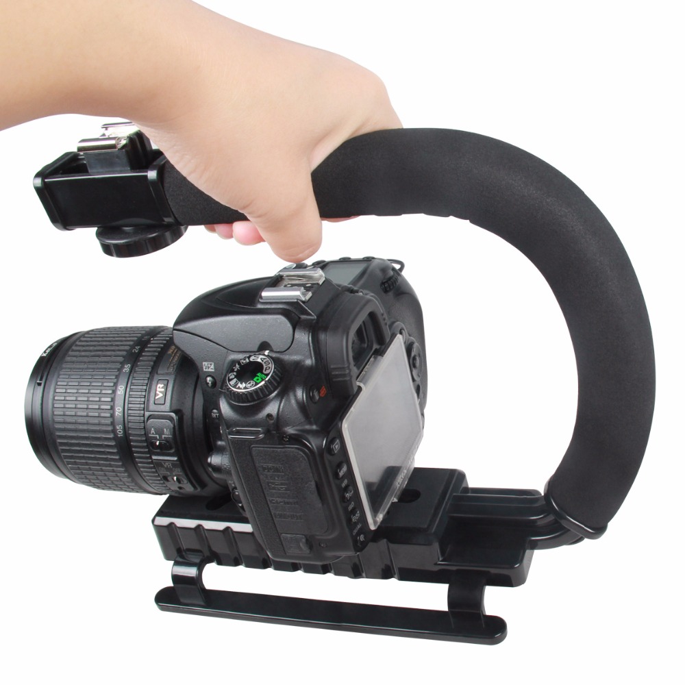 C Shaped Holder Grip Video Handheld Gimbal Stabilizer for DSLR Nikon Canon Sony Camera and Light Portable Steadicam for Gopro