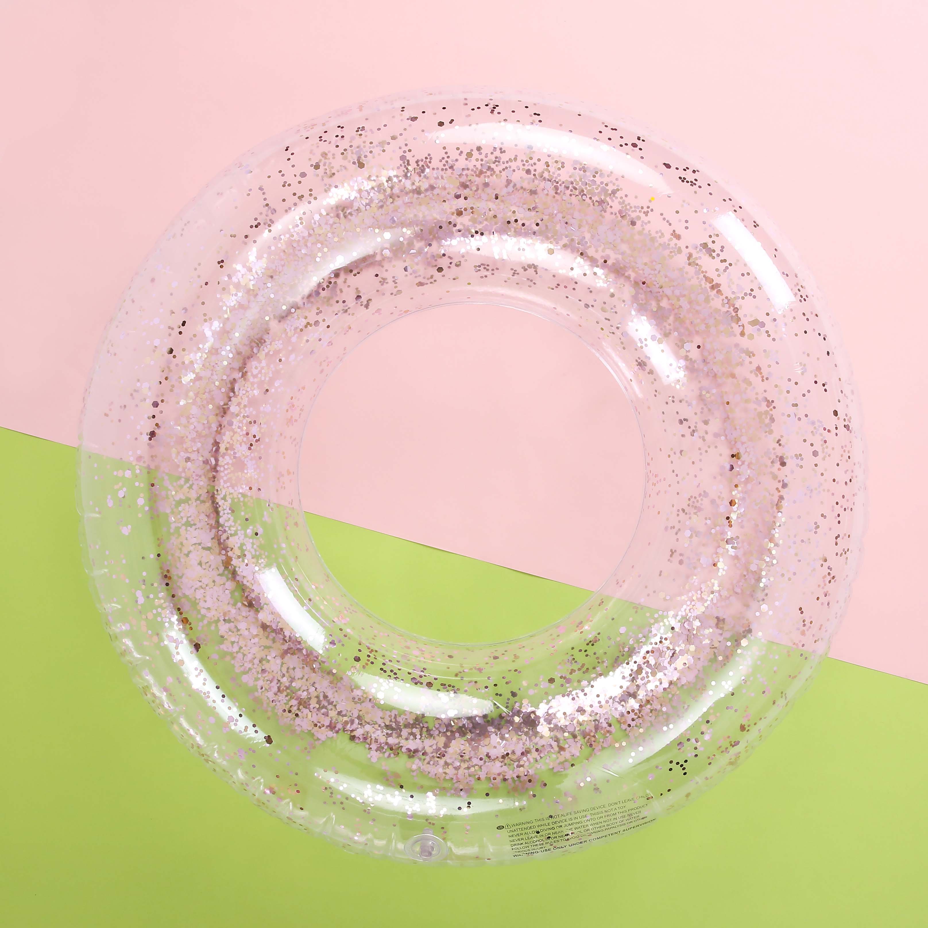 Inflatable Pool Rose Gold Glitter Swim Ring Swimming Tool Pool Life Buoy pool floats For Adult Pool: 100cm pink
