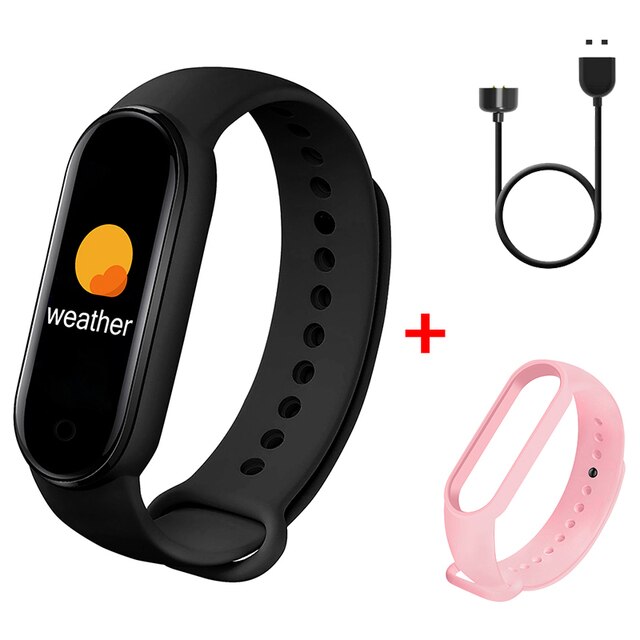 M6 Smart Bracelet Smart Watch Sport Fitness Tracker Smartband Men Women Smart Band For iOS Android Bluetooth-compatible Band: Black with Strap04