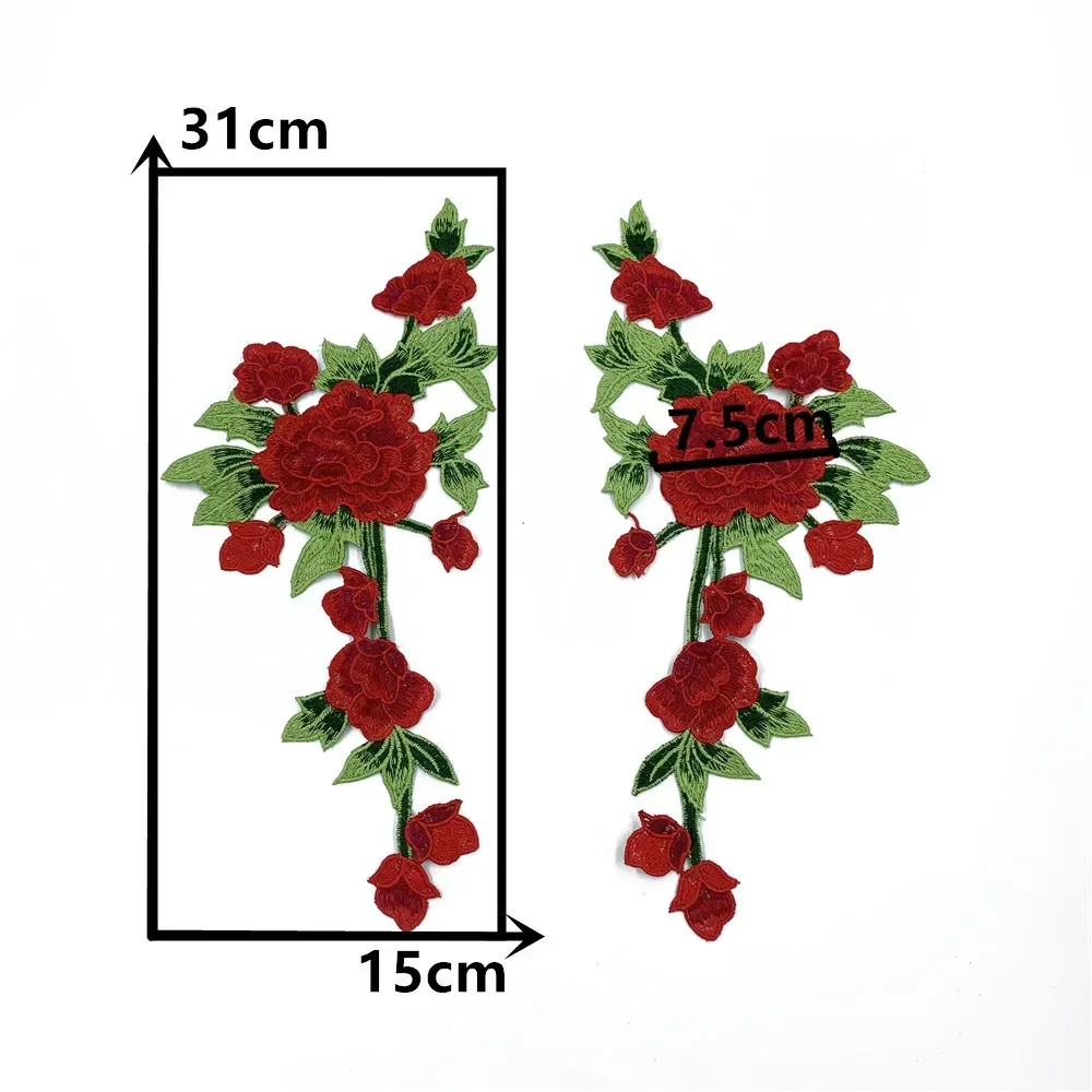 Bordado de poliéster rojo bordado colorido encaje de costura DIY de 1-10 piezas accesorios de ropa decorativos: Púrpura claro / L