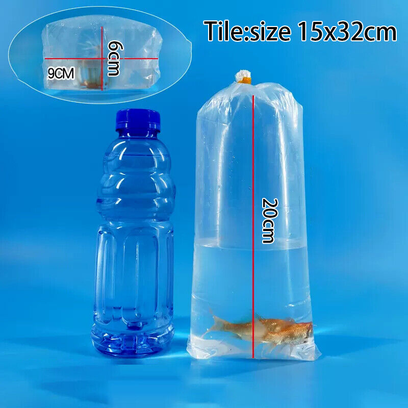 50 Uds. Bolsas de respiración para acuario bolsas de respiración transporte LongLife peces camarones bolsas de plástico a prueba de fugas para peces vivos duraderos: Negro
