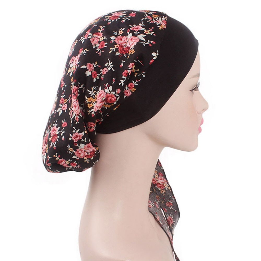 Kvinders kemo hat turban hoved tørklæder forbundet hovedbeklædning bandana elastikbånd blødt