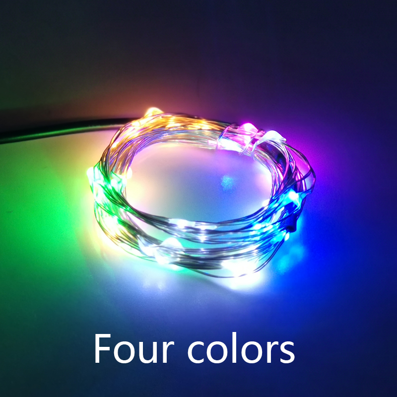 5Vusb Led Koperdraad Kerstverlichting String 10Leds/M 5/10M Enkele Kleur Of Kleurrijk Voor Kerst Feestelijke Verlichting Decoratie Diy: Cold White / 350W