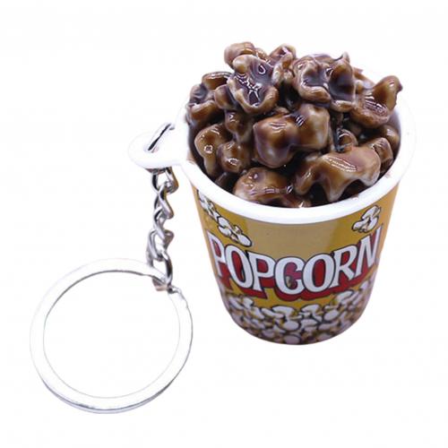 LLavero de cubo de palomitas de maíz de simulación creativa, Mini taza de tentempié colgante de llavero, , juguetes educativos para niños,: Coffee