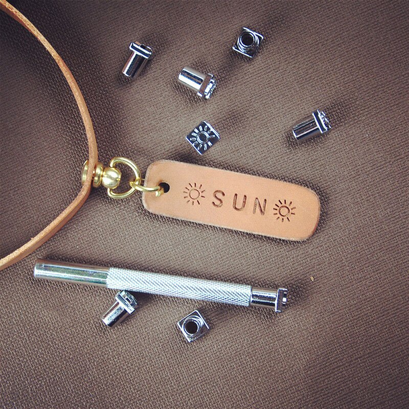 DIY Leather Puncher Tools Letter Stamp Tool Uppercase Capital Letters 26 Alphabet Leather Craft Stamps Working Saddle 3.5-7mm